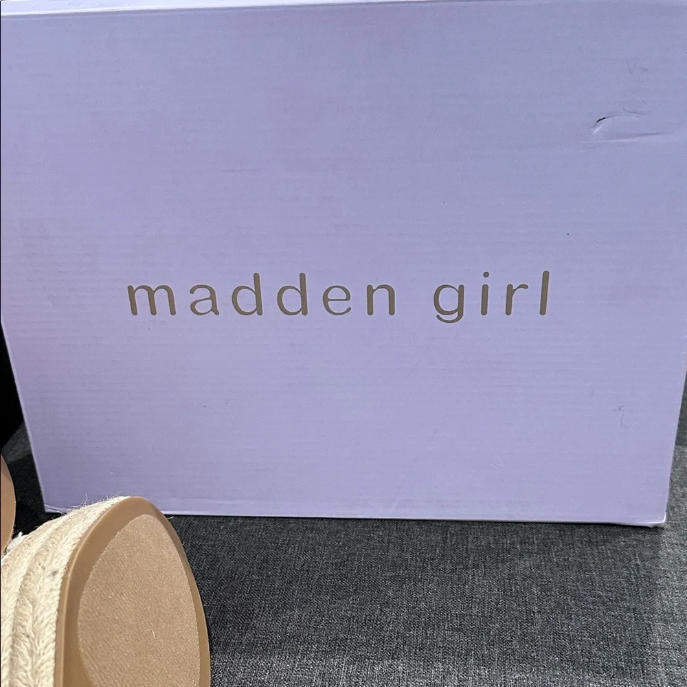 Madden Girl Chatham White and Tan Lace-Up Espadrilles
